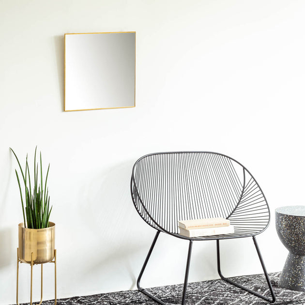 真鍮 アンティーク調 スクエア ウォールミラー – KANADEMONO