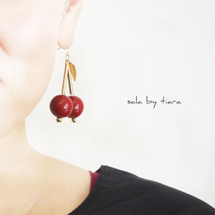 楽天市場】さくらんぼ ピアス イヤリング 樹脂ピアス サクランボ