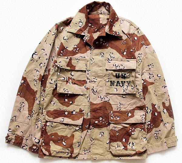 80s 米軍 U.S.NAVY チョコチップ デザートカモ BDUジャケット S-R