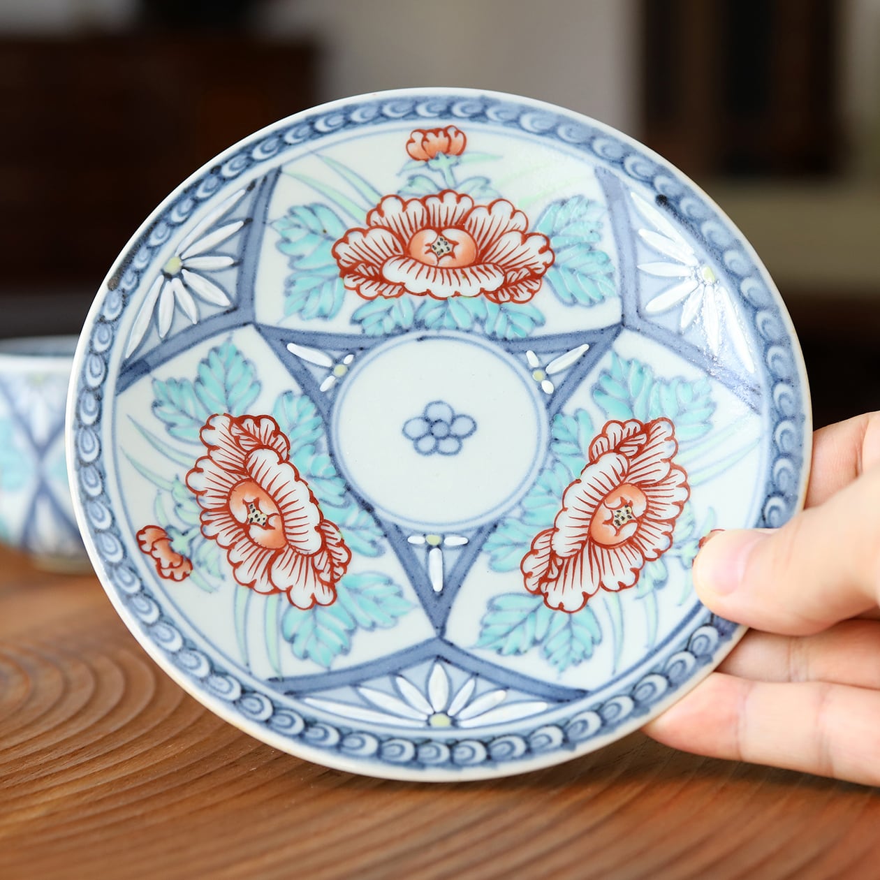 六代・佐藤走波 染錦牡丹紋 コーヒー碗皿 （有田焼） | にっこう生活館