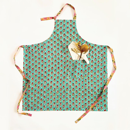 ブロックプリント☆リバーシブルエプロンNo.3大人用 エプロン tette