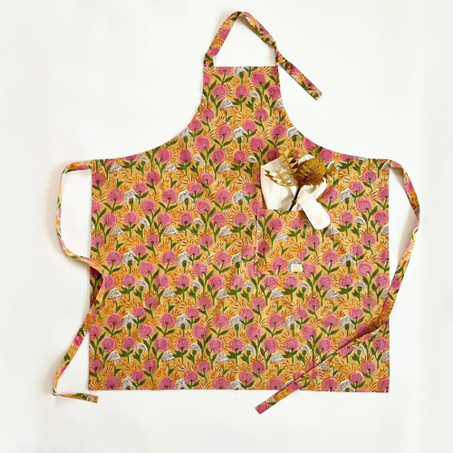 ブロックプリント☆リバーシブルエプロンNo.3大人用 エプロン tette