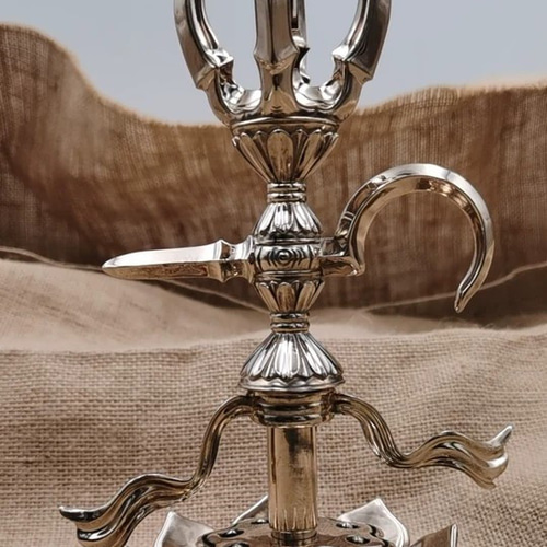 仏教美術 法器 五鈷金剛鉤 杵 青銅製 密教パワー 法具 19cm その他置物