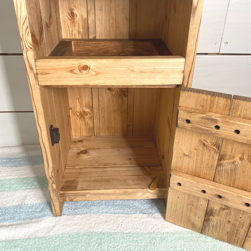 西海岸 レトロ DustBox (ミディアムウォルナット) 木製 ゴミ箱