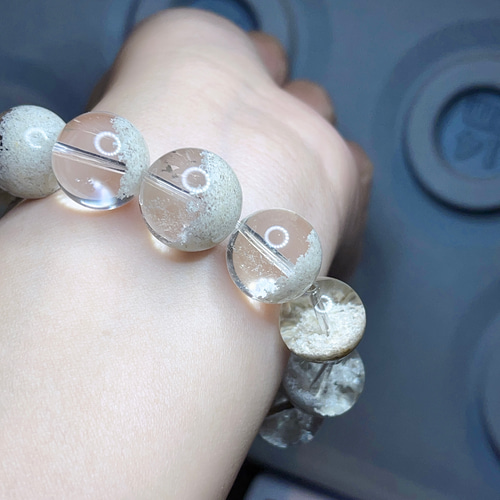 天然無処理 ホワイトガーデンクォーツ ブレスレット No15 ブレスレット