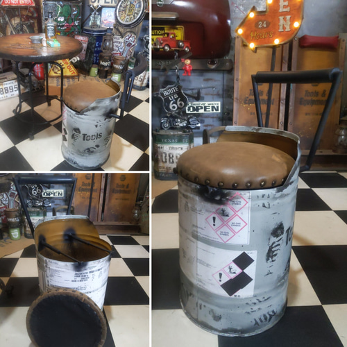 インダストリアル ガレージチェア ドラム缶チェア ツールボックス
