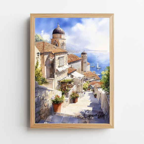 クロアチア・ドゥブロヴニク☆水彩画アート｜ヨーロッパの風景