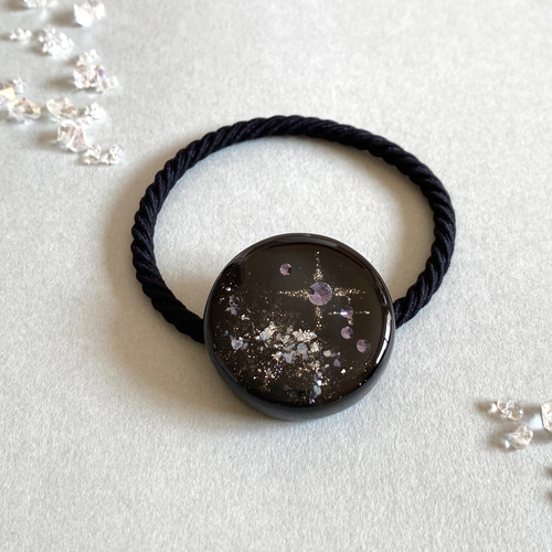 infinity ～ purple star ～／ 3㎝ 大人 レジン ヘアゴム （ポニー