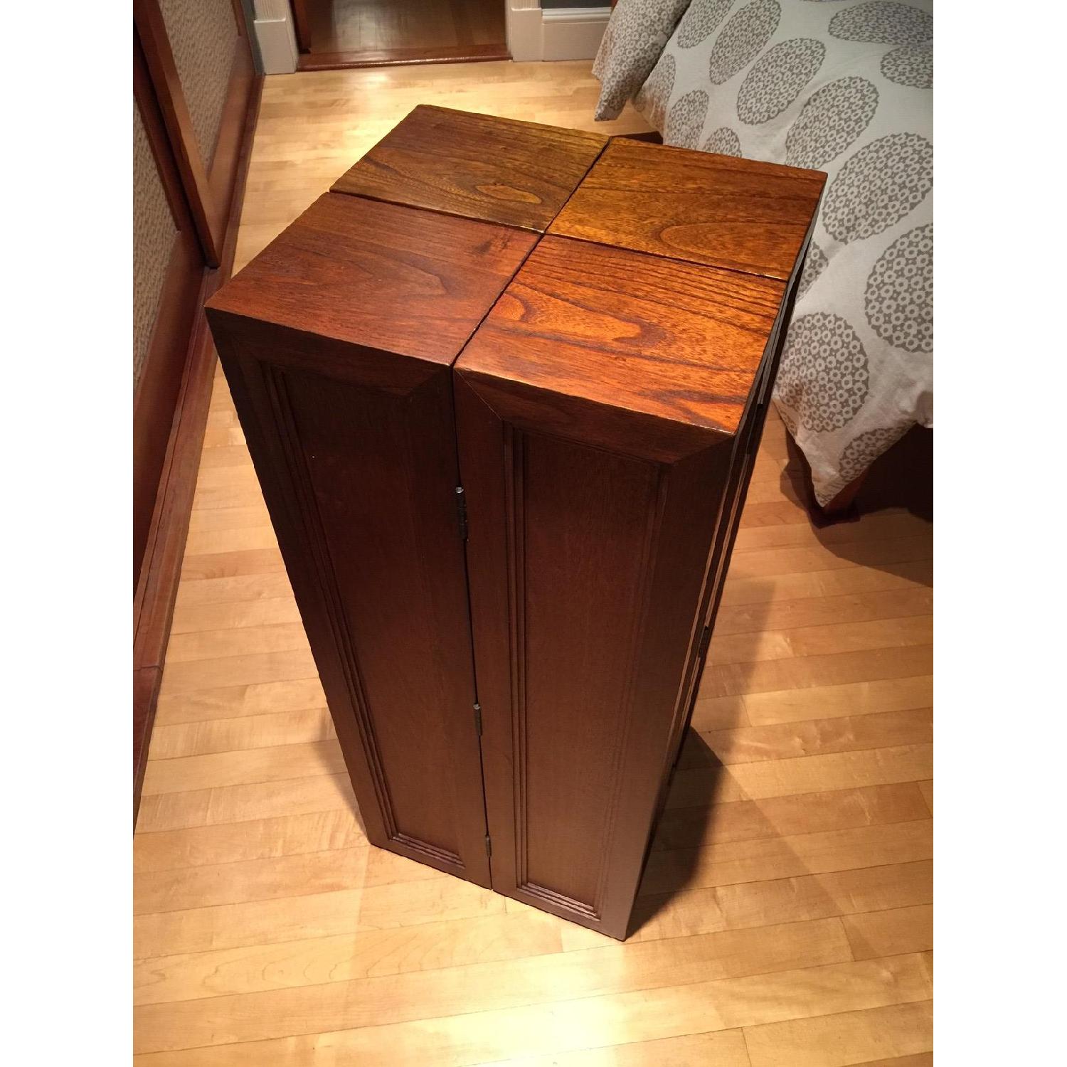 Pottery Barn Mahogany CD Storage Racks - Pair - AptDeco