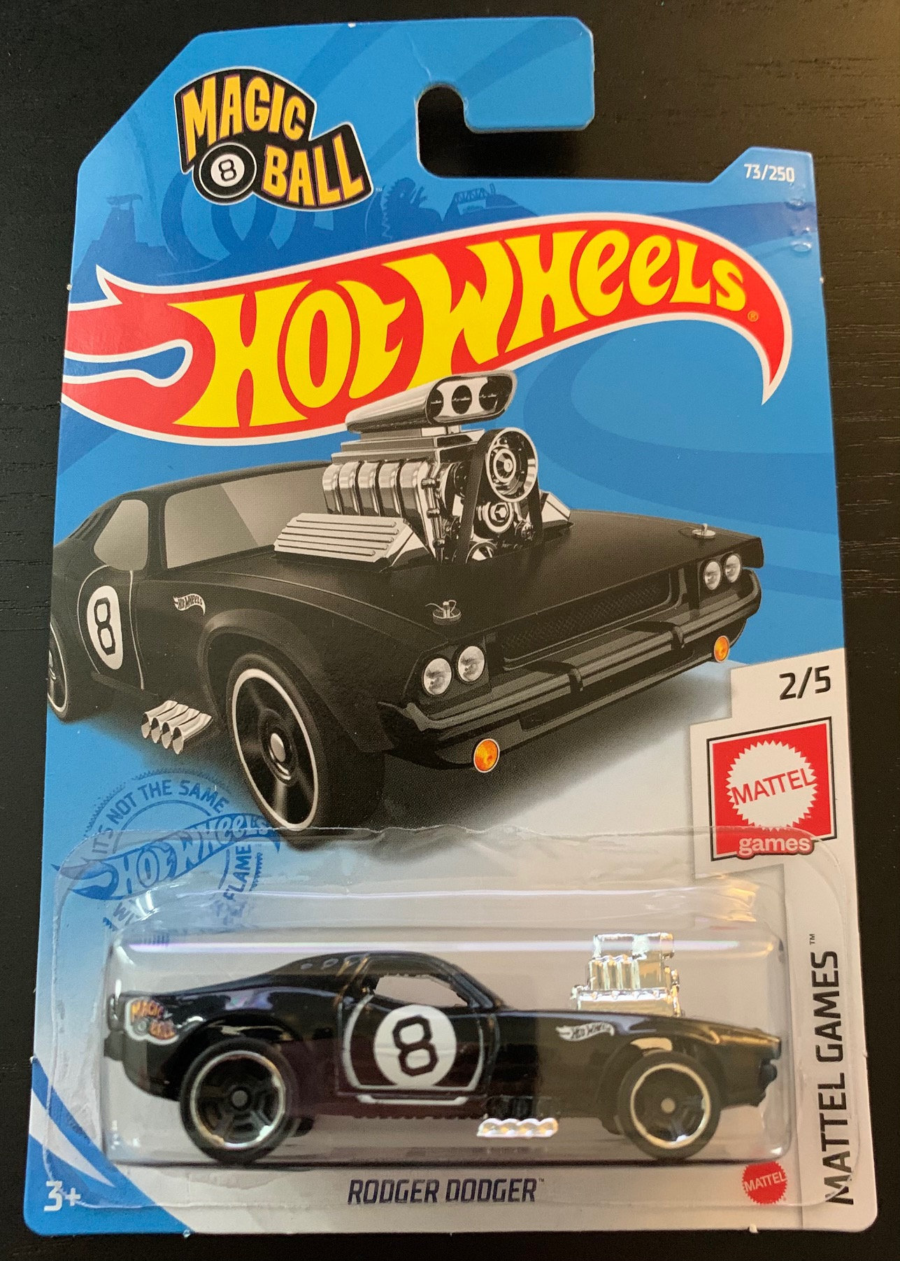 Hot Wheels Rodger Dodger 8 Ball-black Long Card-mattel Games-hard