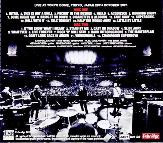 Oasis オアシス/Tokyo,Japan 10.26.2025 Complete