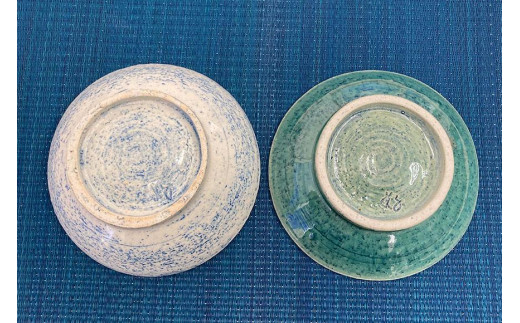 ガラス彩陶器 プレート（小）2客セット｜沖縄 那覇市 雑貨 日用品 食器