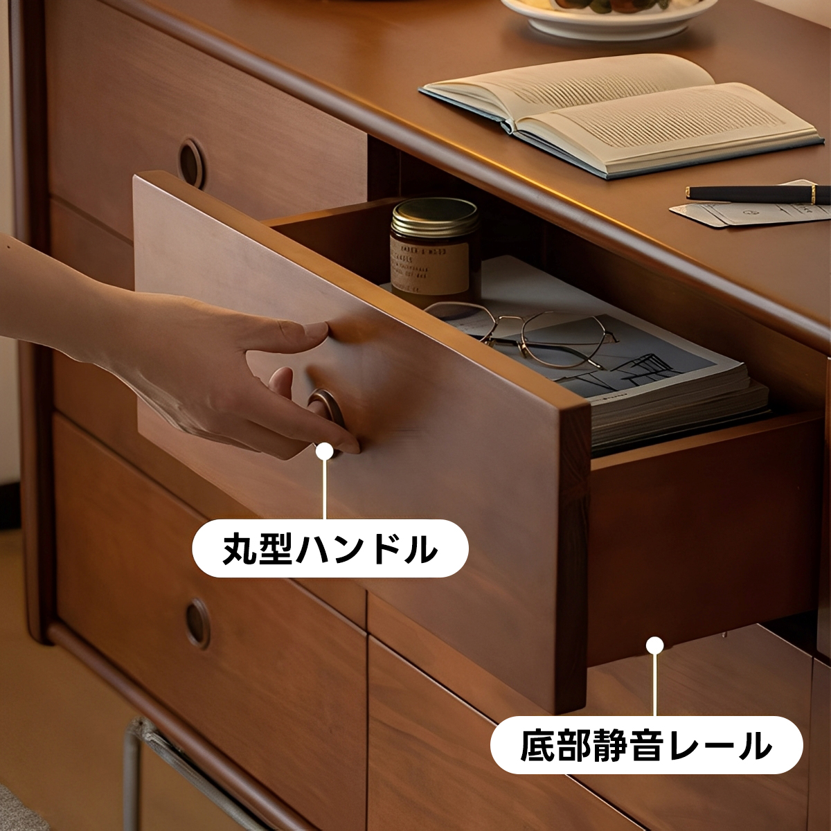 Woody Prime Boxツゲ材 クラシック木製収納キャビネット