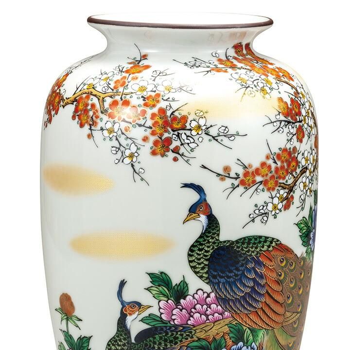 10号花瓶 牡丹孔雀（台付）