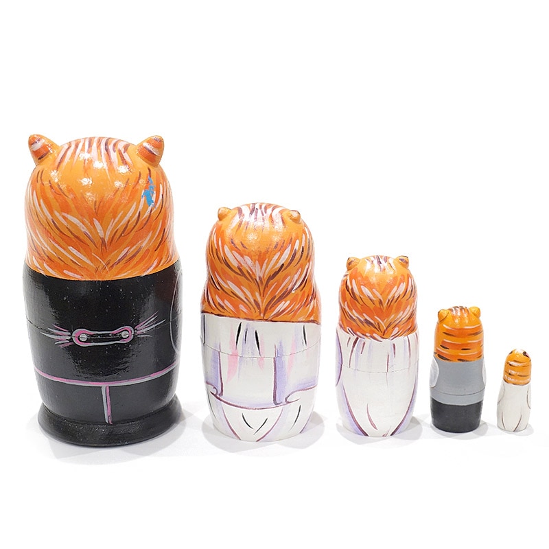 ロシア ウェディング猫マトリョーシカ（5P） MAT-099 | インテリア雑貨