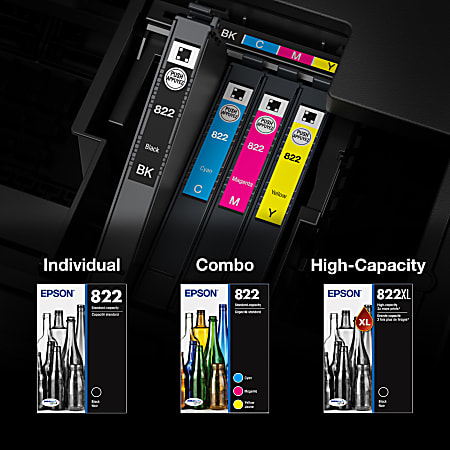 Epson 822XL822 Black And Cyan Magenta Yellow High Yield Ink