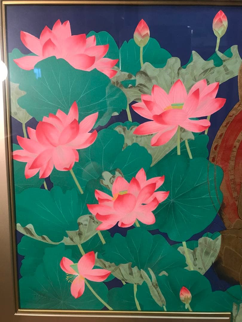 中島千波「大日如来蓮地図」リトグラフ＋エンボス技法 直筆サイン