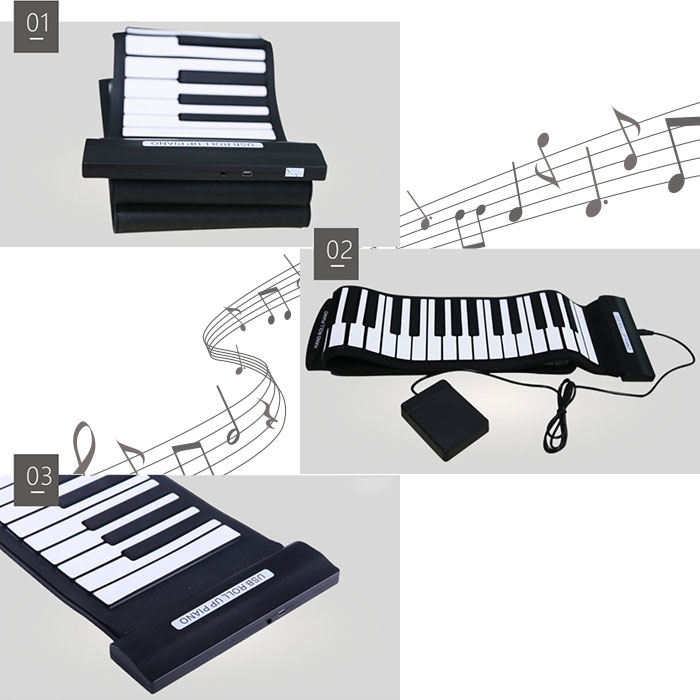 楽天市場】電子ロールピアノ 88鍵 USB接続 MIDI キーボード シリコン製
