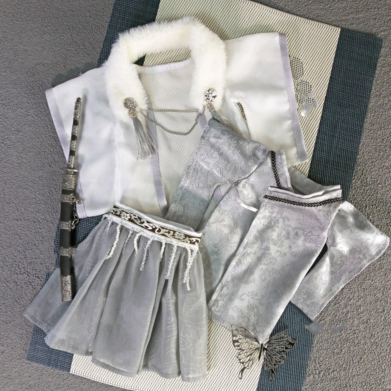 秋冬6点セット 古代スタイルの漢服スーツ 25/30cm 着せ替えぬいぐるみ