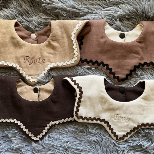 なみなみスタイ ハンドメイド スタイ オーダースタイ お名前刺繍 出産