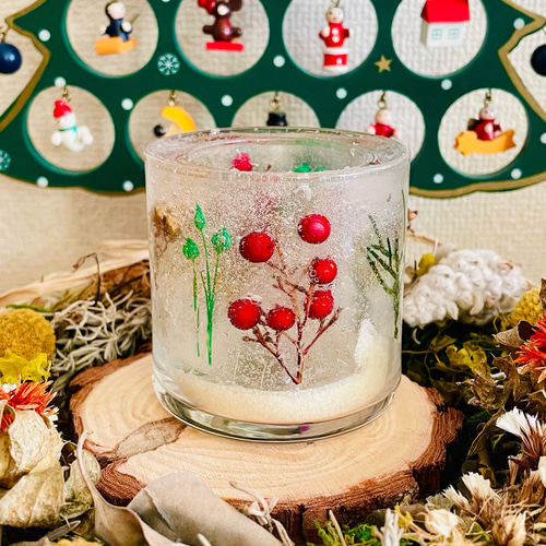 セール中♪ボタニカルジェルキャンドルホルダー＊クリスマスキャンドル