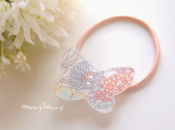 再販2〉蝶々＊リバティ生地とレジンのヘアゴム♪ ヘアゴム HarrySarry