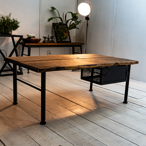 Old oak & Iron low table RANGE アイアン家具 ローテーブル ソファー