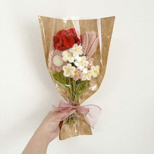 枯れない花束＊tulip＊ かぎ針編み 毛糸 チューリップ プレゼント 毛糸