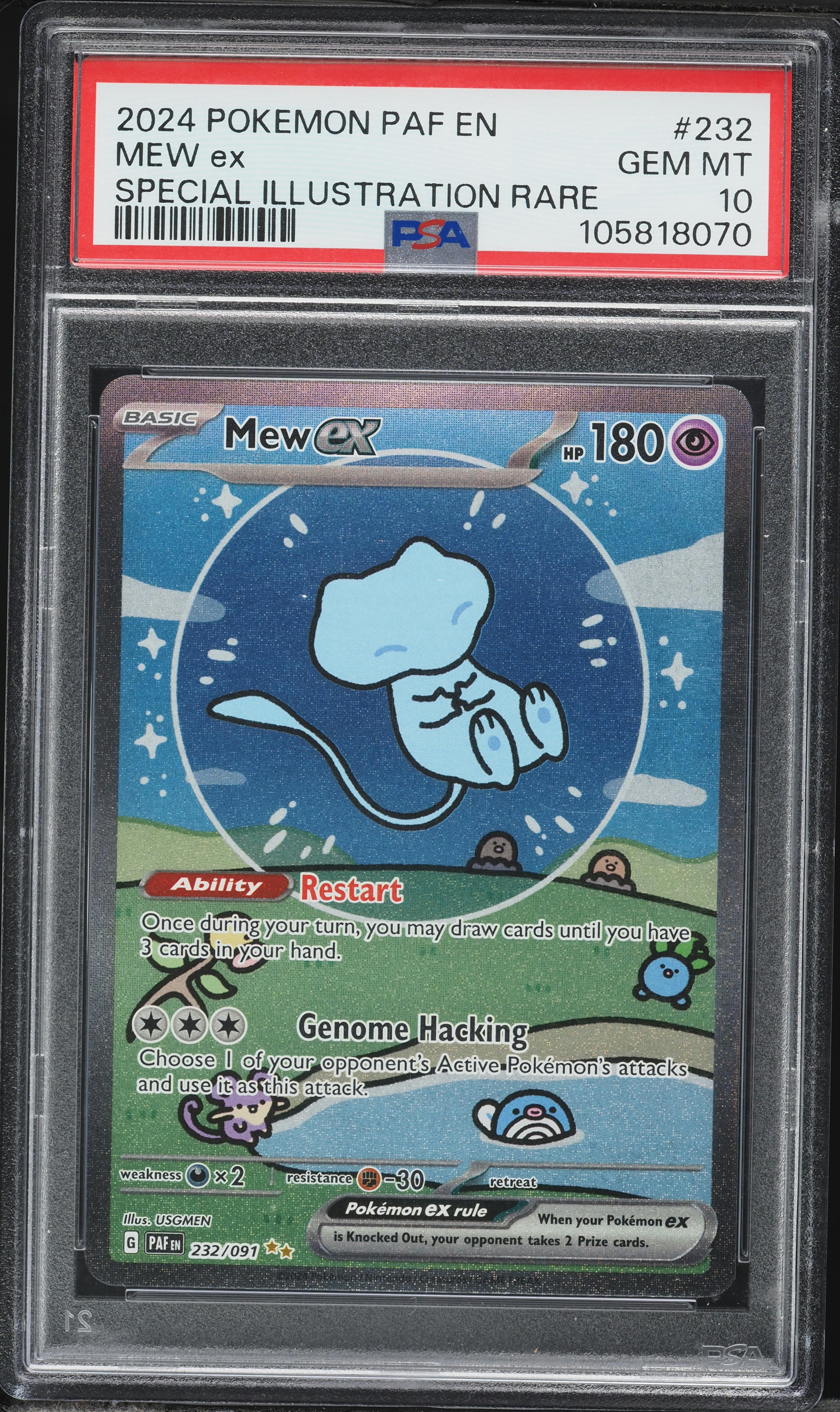 2024 Pokemon Scarlet & Violet Paldean Fates SIR Mew Ex #232 PSA 10