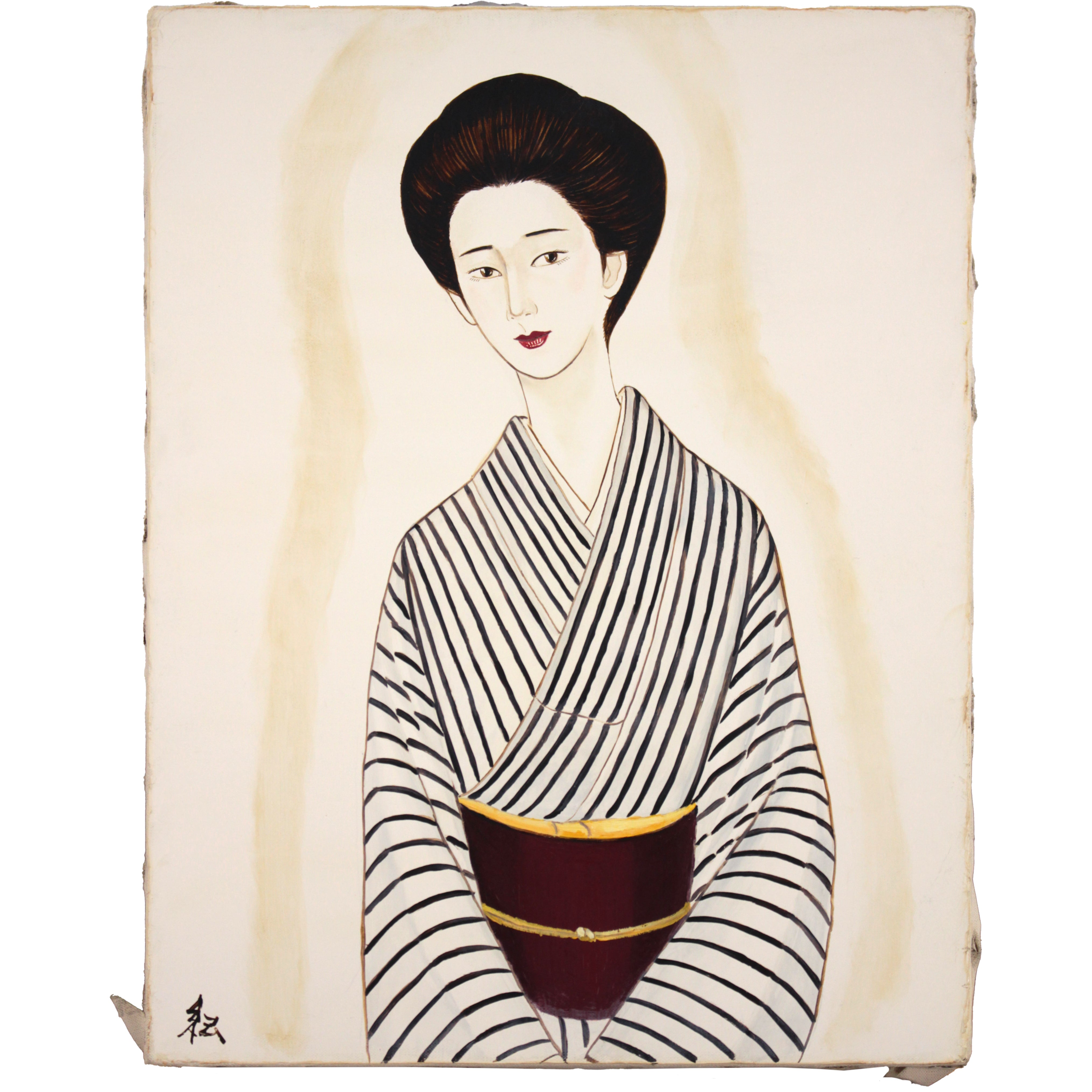 川瀬 紀深子 『粋な女』 油彩画 - 北海道画廊