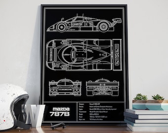 Mazda 787B Blueprint Poster - Etsy