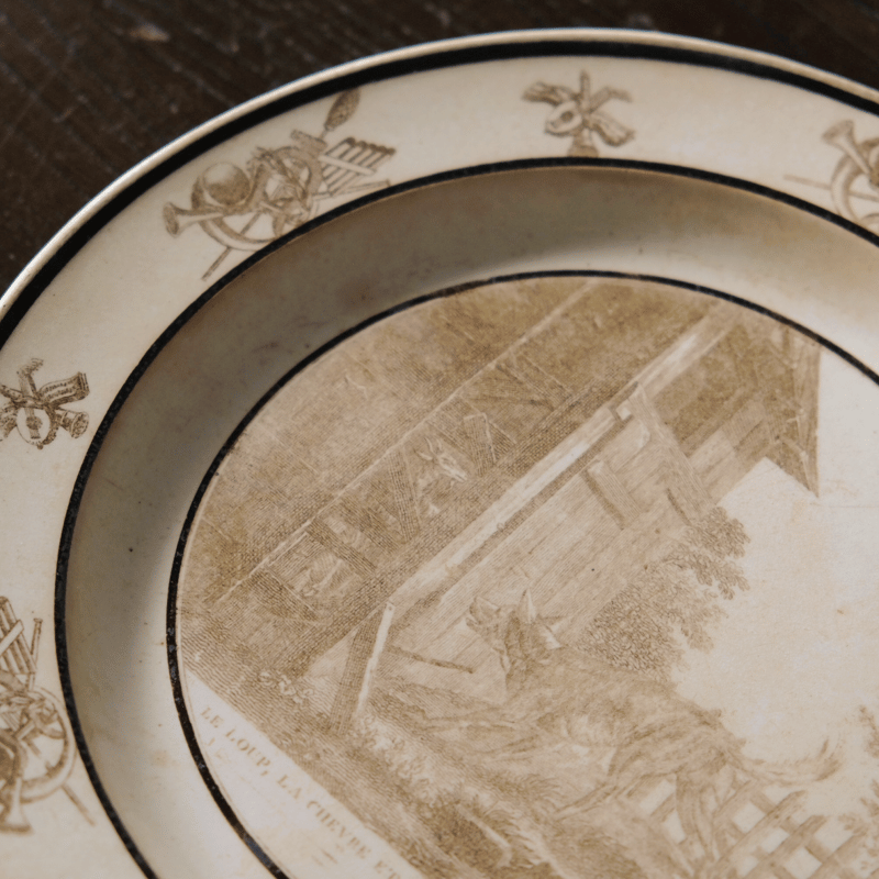 セーブル Sevres φ21.4cm グリザイユ デザート皿 ファイアンスフィーヌ