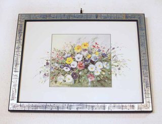 イタリア製 輸入雑貨 額絵 アートフレーム バラ 花 クラシック ローズ