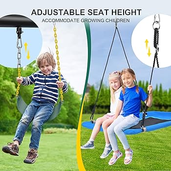 Hapfan 600lbs Heavy Duty Swing Set with 1 Platform Swing, 2 Belt