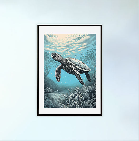 ウミガメのアートポスター:sea_turtle_5571 通販