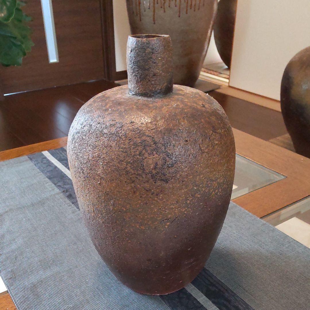 渋い黒備前　花器　52　備前焼 相馬美鶴作 備前焼 花器 備前焼陶吉は人間国宝作品から現代作品・和