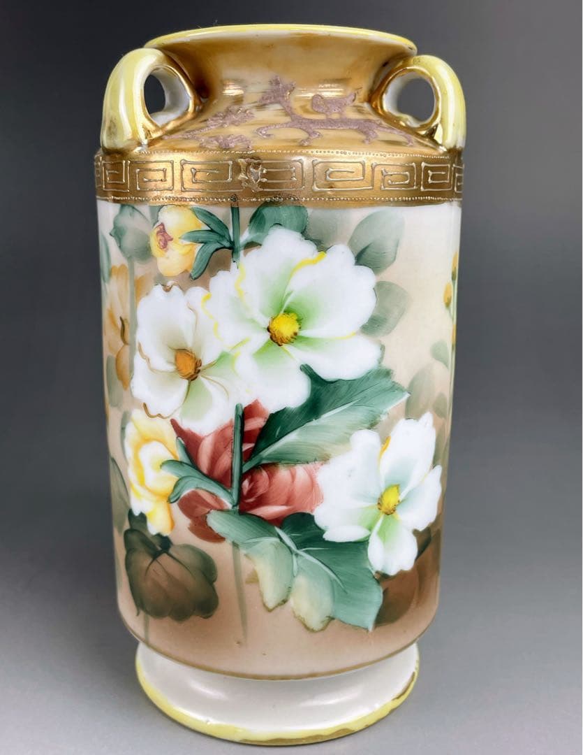 【希少】オールドノリタケ アールヌーボー 薔薇紋花瓶 モールド 金彩 ばら 希少】オールドノリタケ アールヌーボー 薔薇紋花瓶 モールド 金彩