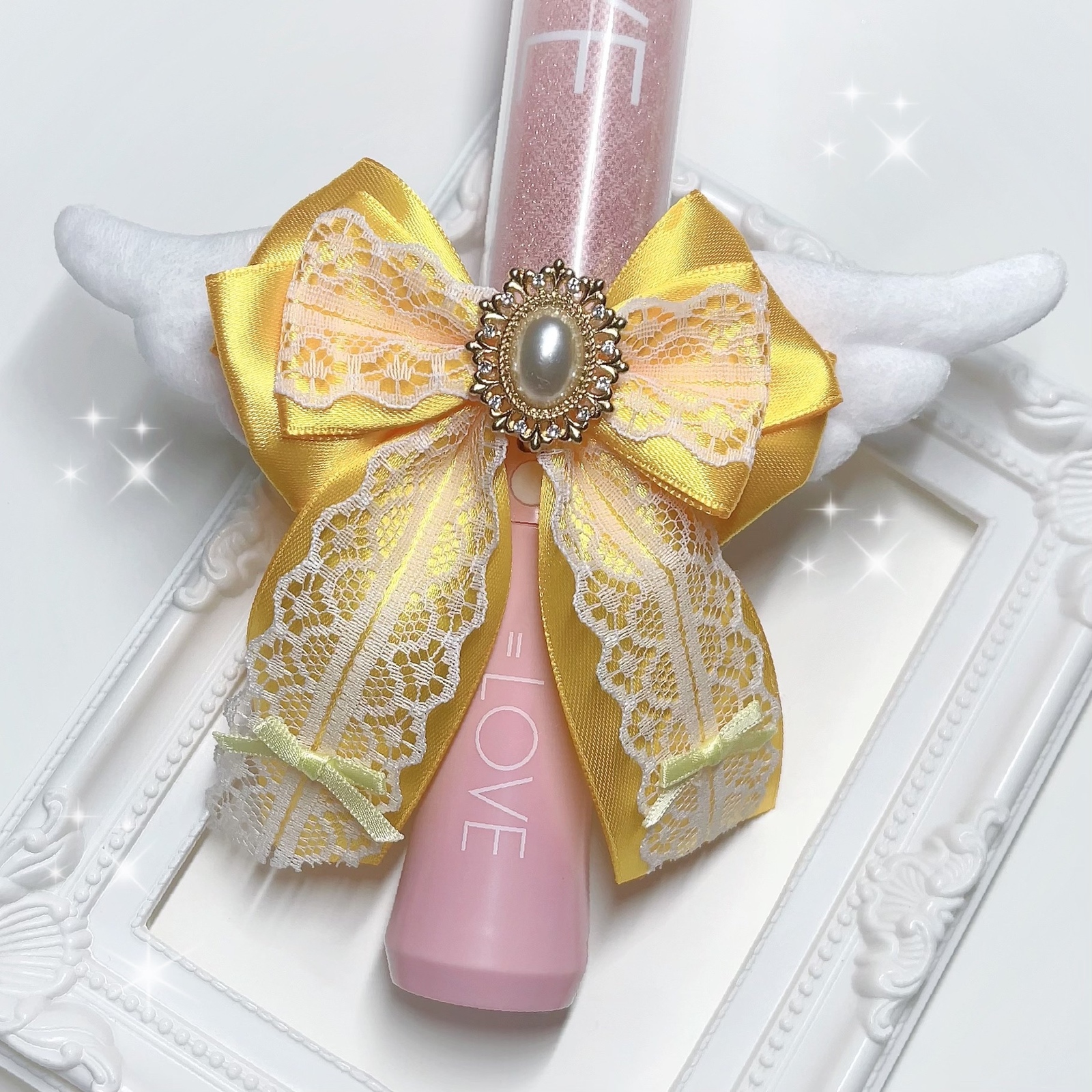 🌸再販 キンブレリボン ペンライトリボン 推し色 黄色 天使 羽